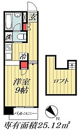 東京メトロ東西線 浦安駅 徒歩1分の賃貸マンション 4階ワンルームの間取り