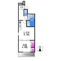 フジパレス高井田2番館 1LDKの間取図画像
