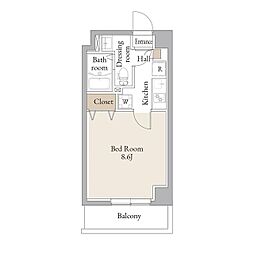 京成本線 お花茶屋駅 徒歩10分の賃貸マンション 1階1Kの間取り