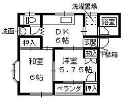 Y'sフローネ 2DKの間取図画像