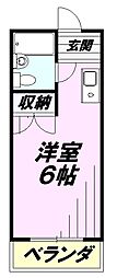 JR中央線 八王子駅 バス15分 新清水橋下車 徒歩3分の賃貸マンション 3階ワンルームの間取り