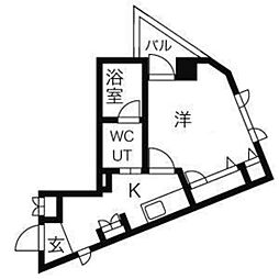 新宿ヤマトビル 8階1Kの間取り