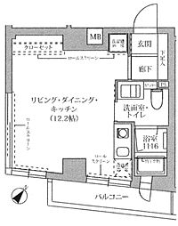 テラス代官山 ワンルームの間取図画像