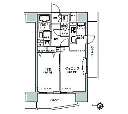 パークキューブ板橋本町 1DKの間取図画像
