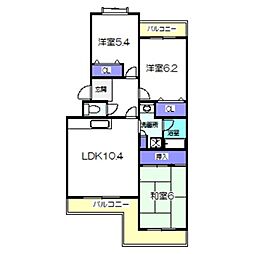 にゅーらいふ18 1階3LDKの間取り