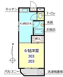 Ｖｉｅｎｔｏ坂戸Ａ棟 3階1DKの間取り