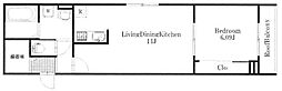 セプテムステラ笹塚 2階1LDKの間取り