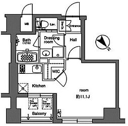 ブリーズヴェール東山 4階ワンルームの間取り