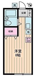 リラ高山 ワンルームの間取図画像
