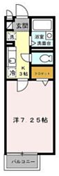 マローネ 2階1Kの間取り