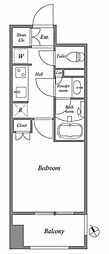 コスモグラシア池田山 1Kの間取図画像