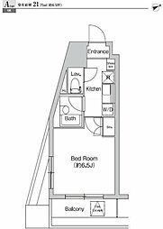 プライムアーバン大崎 1Kの間取図画像