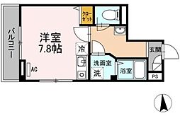 RIVERE狸穴 ワンルームの間取図画像
