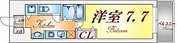 ステーションコートノース 8階1Kの間取り