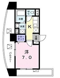 メゾン ド ルビアン 2階1Kの間取り