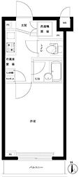 ルーブル大鳥居 1Kの間取図画像