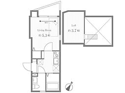 リベルタ平井 3階1Kの間取り