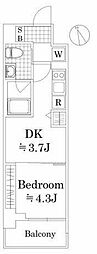 ザ・レジデンス・オブ・トーキョー N15 1DKの間取図画像