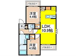 ルミエール上北沢 2LDKの間取図画像