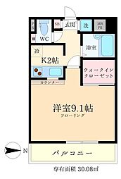 レニエ・ラ・ヴェルトゥ 1Kの間取図画像