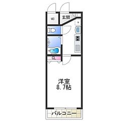 トラスト王子町 1Kの間取図画像