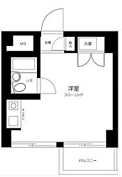 京急本線 大森町駅 徒歩2分の賃貸マンション 3階ワンルームの間取り