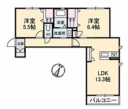 シャーメゾンセレッソ 2LDKの間取図画像