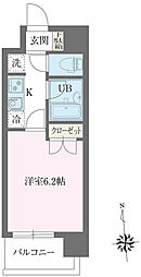 RESIDENCE門前仲町 1Kの間取図画像