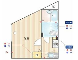 都営大江戸線 新江古田駅 徒歩10分の賃貸アパート 2階1Kの間取り