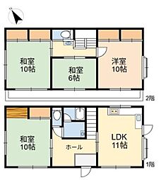 東長沼戸建 4LDKの間取り
