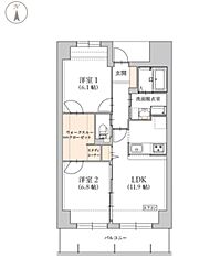 グラン トガリーゼ 2LDKの間取図画像