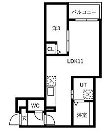 Jack irumanoda I 1LDKの間取図画像