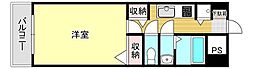 グランディ薬院1 1Kの間取図画像