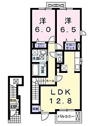 リアド1 2LDKの間取図画像