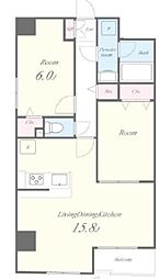 Une Lumiere 6階2LDKの間取り