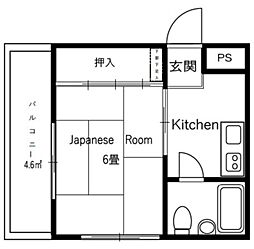 ＭＡＣ西久保コート 3階1Kの間取り