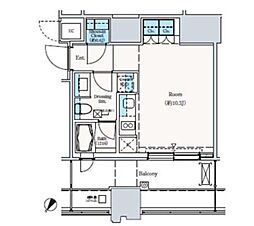 ザ六本木東京クラブレジデンス 1Kの間取図画像