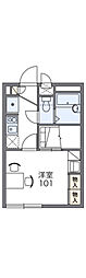 レオパレスフローラAI（32408） 1階1Kの間取り