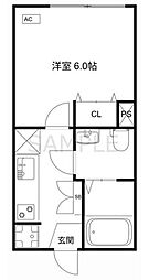 ＭＱｕａｒｔｏ与野 2階1Kの間取り