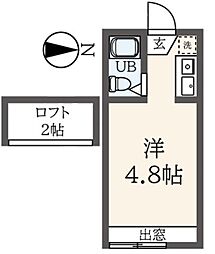 メゾン池田 1階ワンルームの間取り