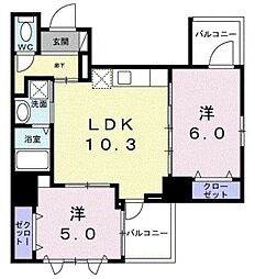 ザ・グラン キース 2LDKの間取図画像