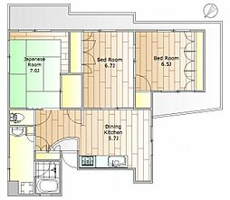 マジェスティパレスTK 4階3DKの間取り
