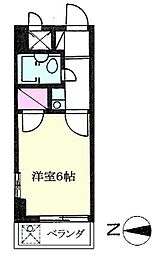 TISマンション堀之内 1Kの間取図画像