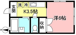 セントラルハイツ 1Kの間取図画像