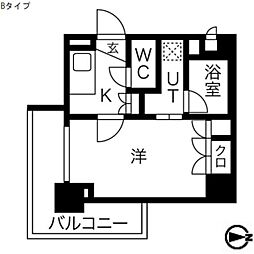 パティーナ馬込弐番館 8階1Kの間取り