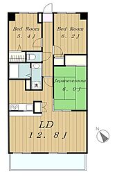 小田急小田原線 町田駅 徒歩6分の賃貸マンション 9階3LDKの間取り