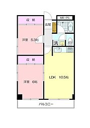 メゾン藤が丘 1LDKの間取図画像