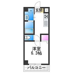 千葉・住吉 1Kの間取図画像