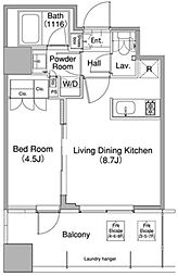 コンフォリア東池袋ウエスト 7階1LDKの間取り