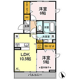 Ｆｏｒｅｓｔ 2階2LDKの間取り